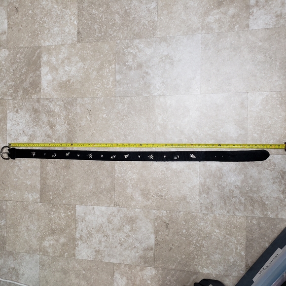 Berge Black Pony Hair Calf Hair Belt Silver Botanical Details Buckle Boho Edgy - Picture 4 of 15